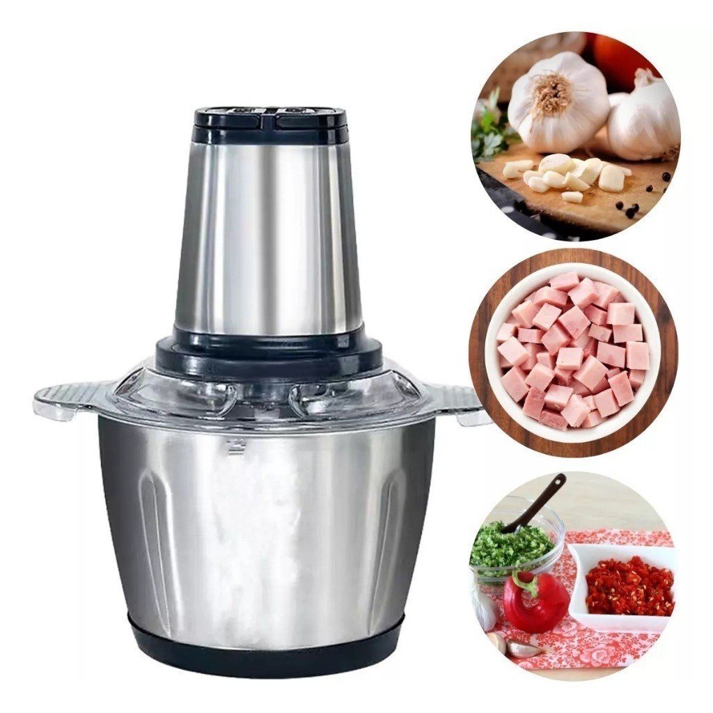 Triturador De Alimentos Carne e Legumes 2-3 Litro Multiprocessador Elétrico 2 Modos Fácil De Limpar