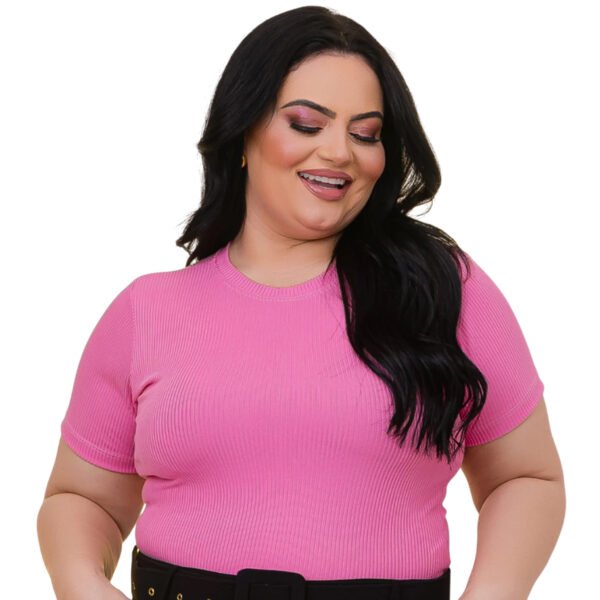 Blusa Plus Size Feminina Suede Canelado