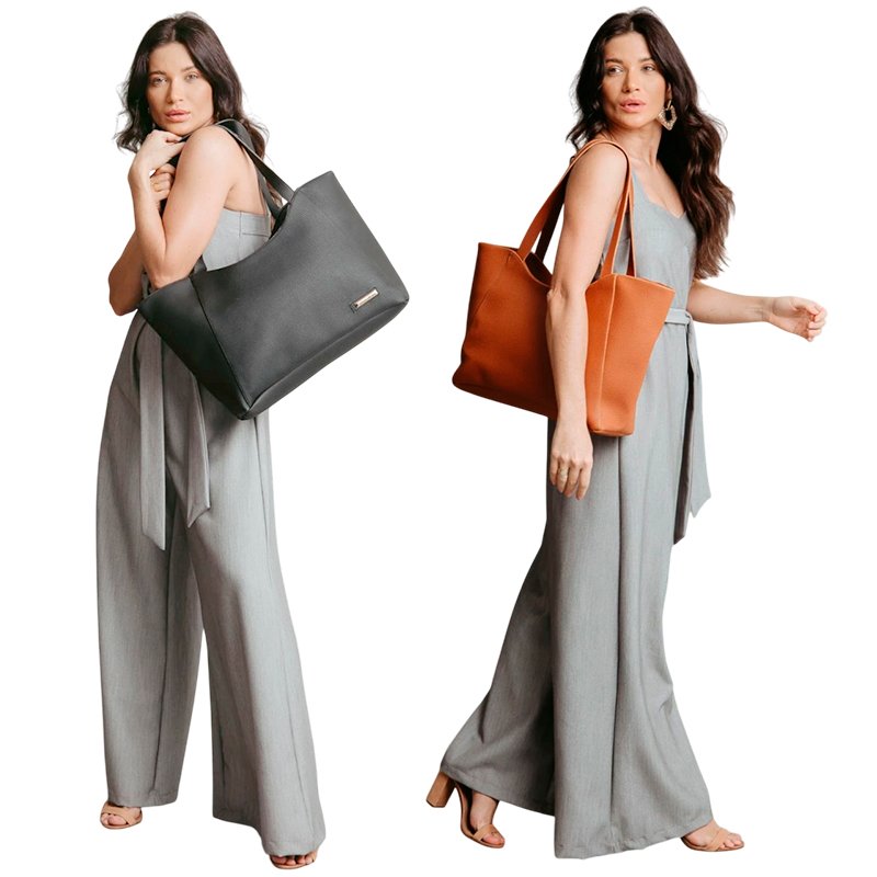 Bolsa Feminina de Ombro Santorini Handbag, Bolsa Grande Estilo Sacola, Espaçosa