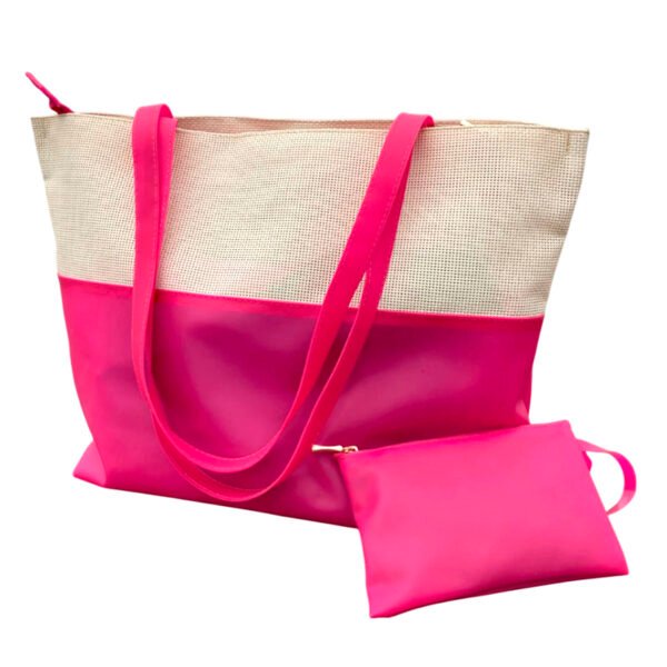 Bolsa de Praia Feminina Silicone Grande Com Necessaire Piscina Verão