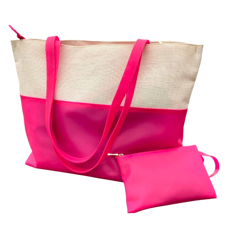 Bolsa de Praia Feminina Silicone Grande Com Necessaire Piscina Verão