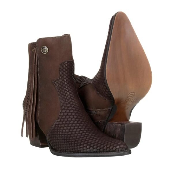 Bota Em Couro Legitimo Detalhe De Franjinha Texana Capelli