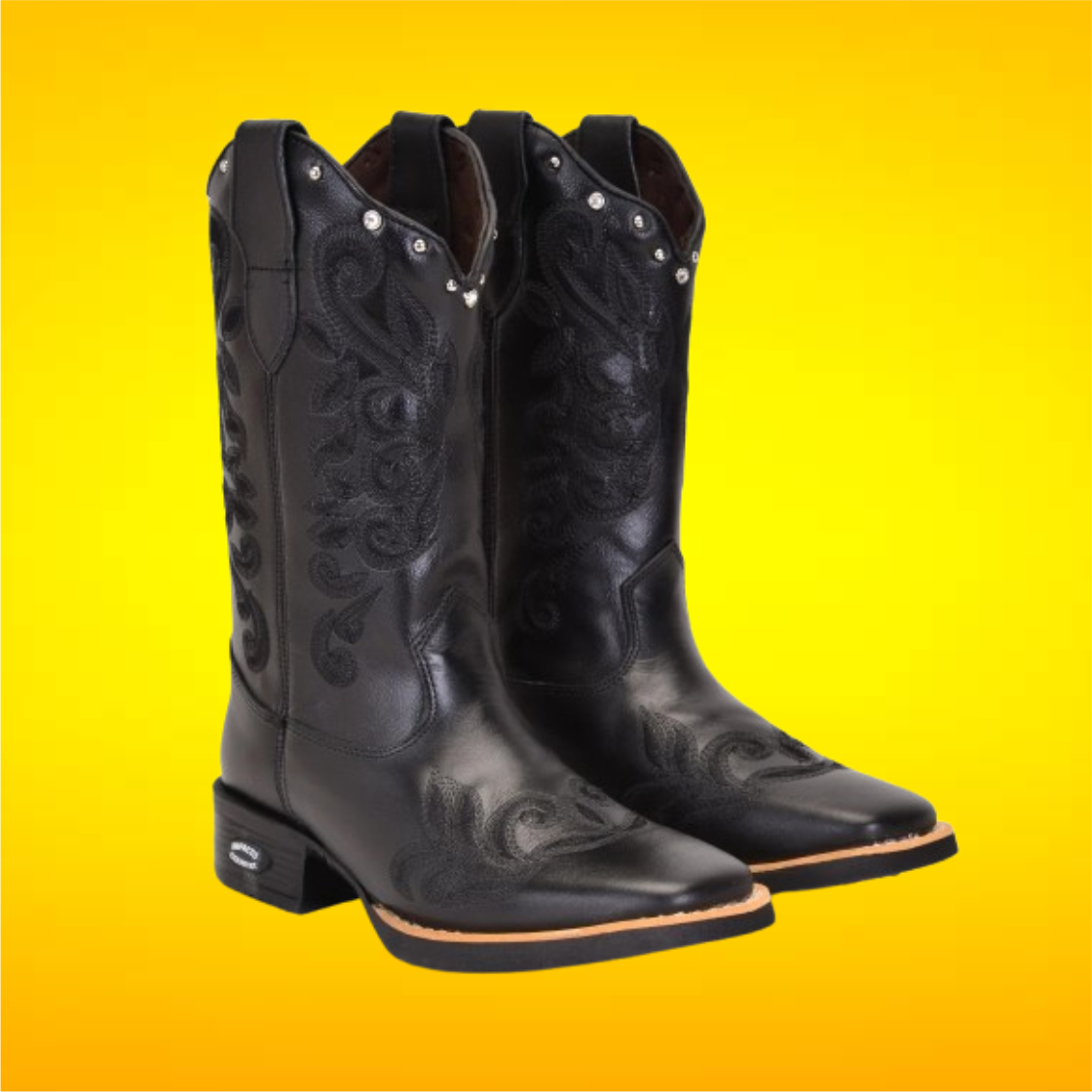 Bota Texana Feminina Country Em Couro Com Apliques Toda Bordada Super Lançamento Impacto Country