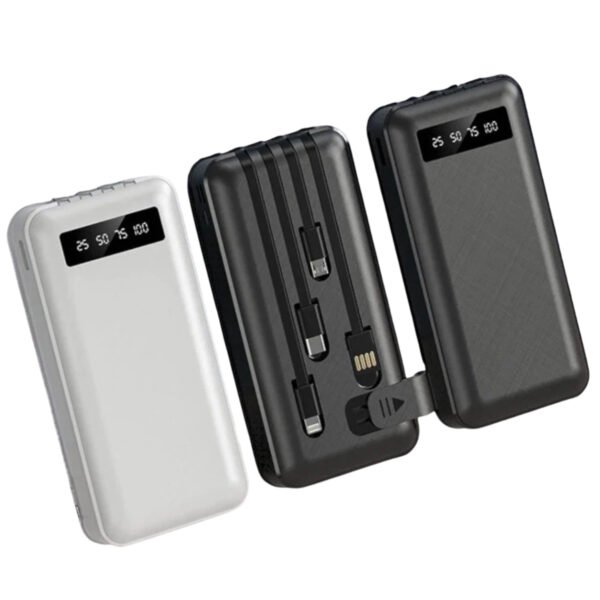 Carregador Power Bank Portátil 20000mah Universal Saida 4 Cabos