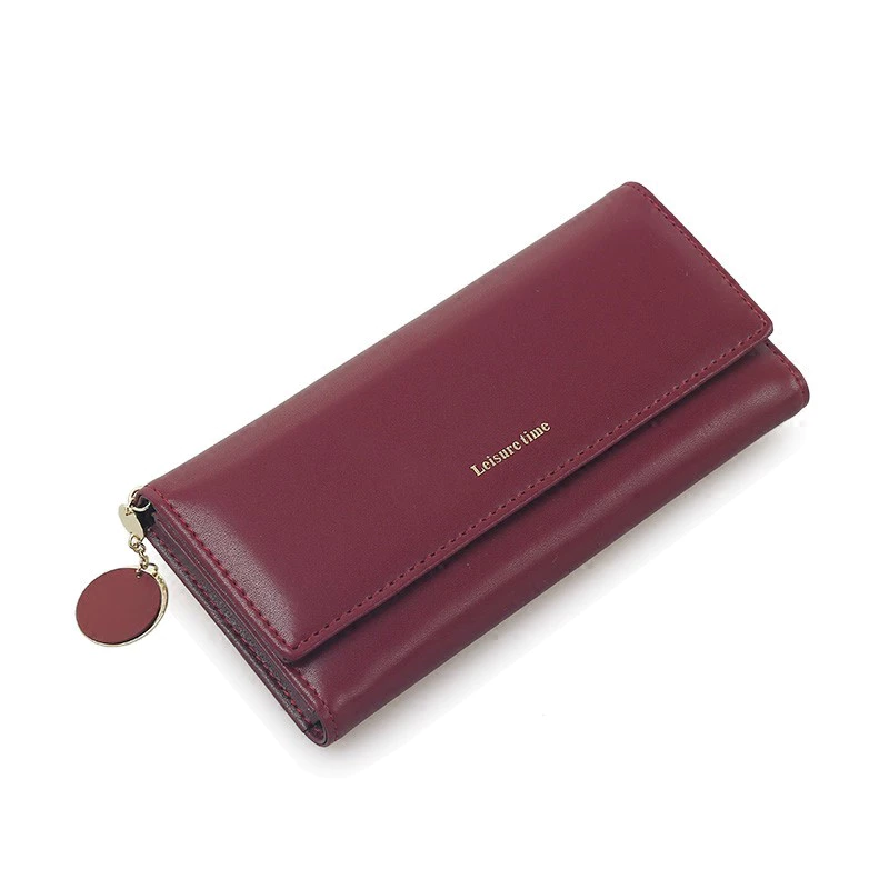 Carteira Comprida Multiuso Feminina / Porta-Cartão com Fivela / Bolsa Fashion para Mulheres
