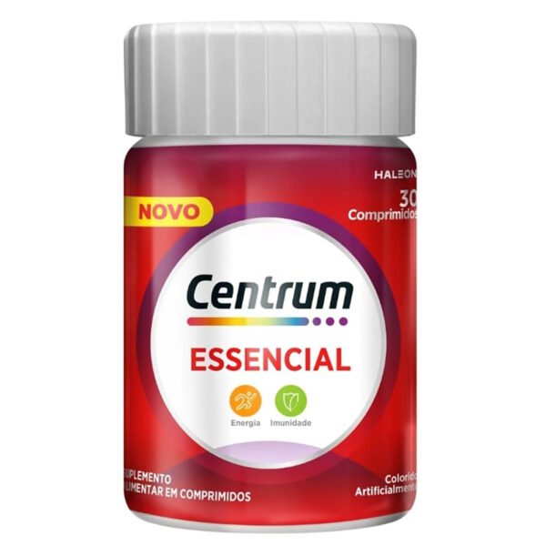 Centrum Essencial, Multivitamínico Adulto, Suplemento Vitamínico com Vitaminas B1, B2, B5, B6, Vitamina D, e Vitamina C, 30 Comprimidos