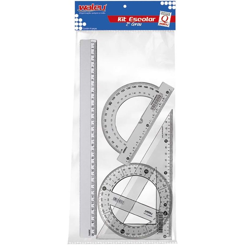 Conjunto para Desenho 1 Grau x 4 Unidades, Waleu 10130002