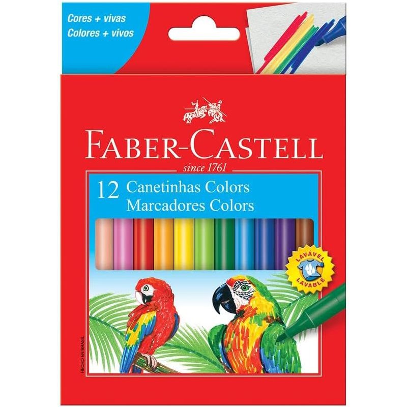 Faber-Castell – Canetinha Hidrográfica, 12 Cores