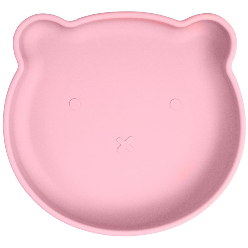 Freso Baby Prato Alimentação De Bebê Introdução Alimentar Blw Infantil Silicone Livre De Bpa Atóxico Fácil Higienização Ventosa Alta Sucção Urso Rosa
