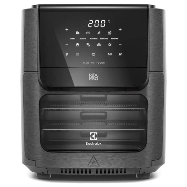 Fritadeira Elétrica Airfryer Sem Oleo Forno Oven 12L Digital Receita Programada 2 Bandejas Espeto Giratório 1700W Electrolux
