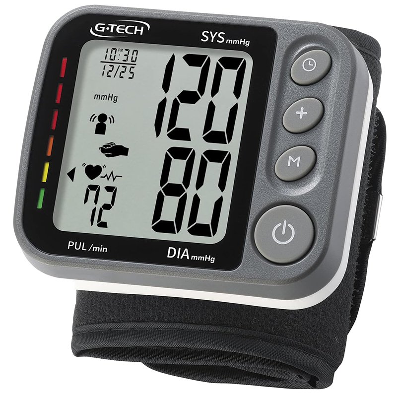G-Tech Aparelho de Pressão Digital Automático Pulso com Sensor 3D GP450SP, Preta/Cinza