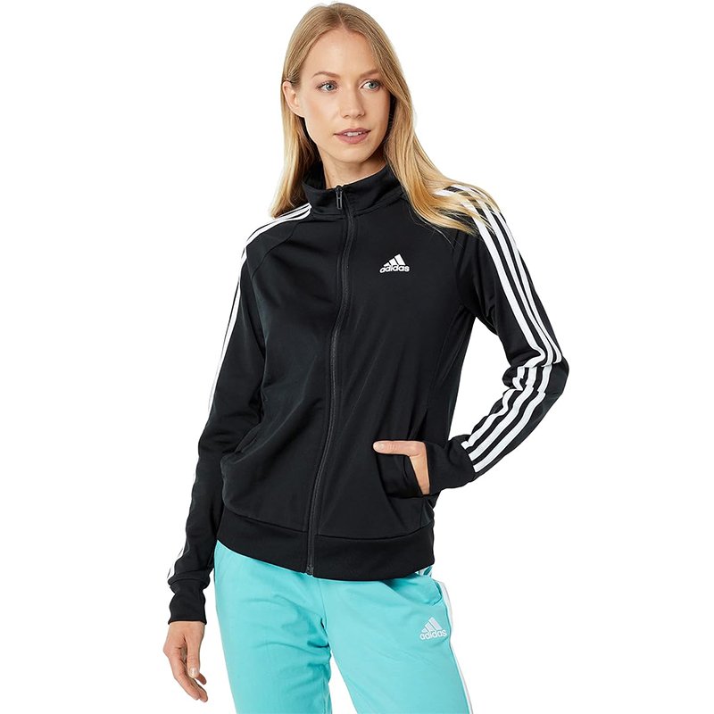 Jaqueta de Tricô Feminina Essential com 3 Listras, Preto, G Adidas