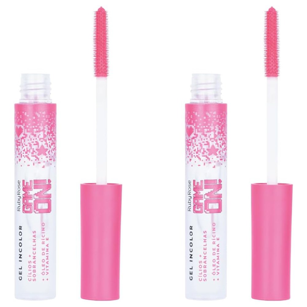 Kit 2 Gel Incolor Cílios + Sobrancelhas Game On, Hb-509, Tb, Ruby Rose