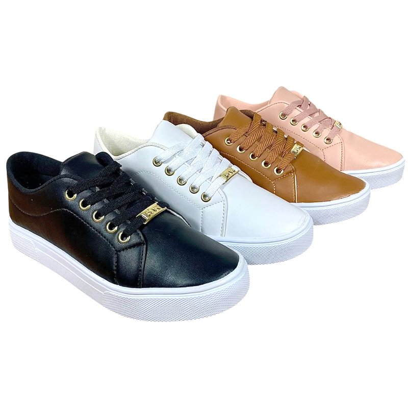 Kit 2 Pares Tenis Feminino Sapatilha Casual Original Confortavel Direto da Fabrica