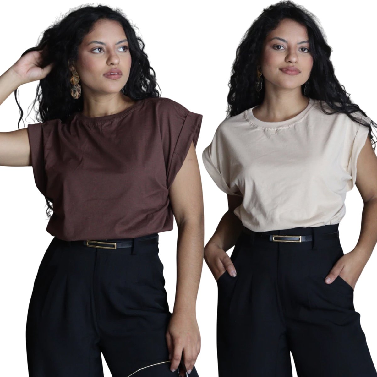 Kit 2 Regatas Femininas Muscle Tee T-Shirt 100% Algodão Básica