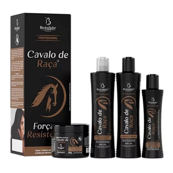 Kit 4 Itens Cavalo de Raça Bio Instinto Profissional Força e Resistência