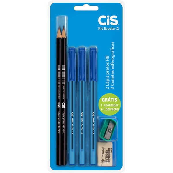 Kit Escolar, CIS, Kit 02 7 46.3701, Multicor, pacote de 7