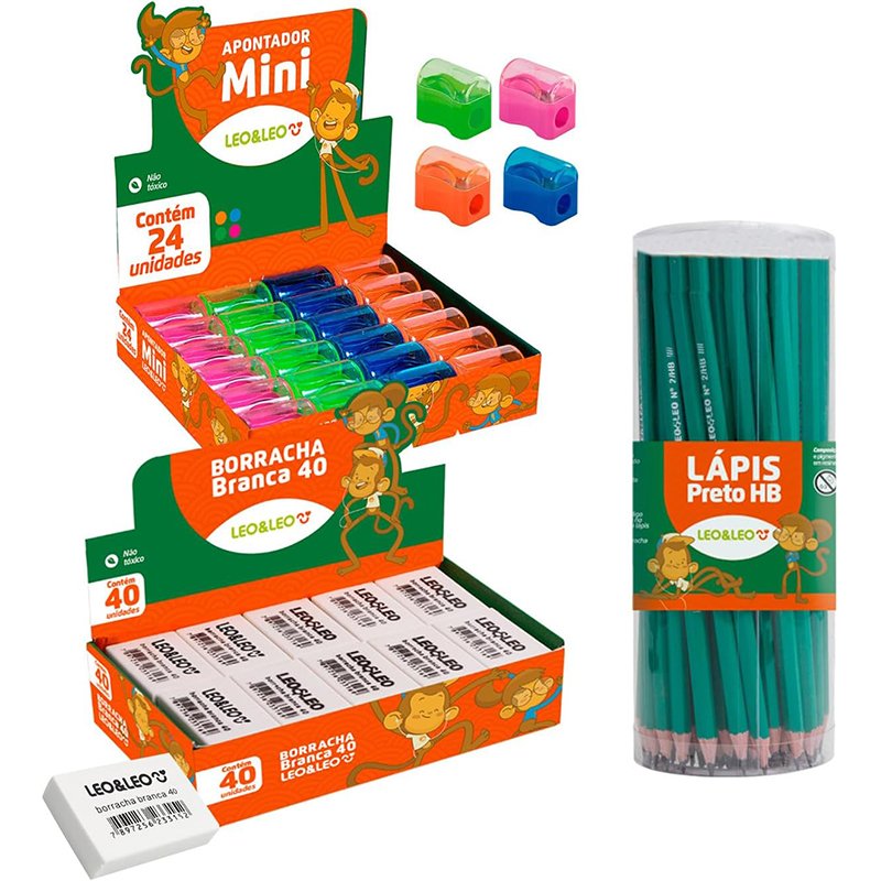 Kit Material Escolar Volta Aulas Leo E Leo