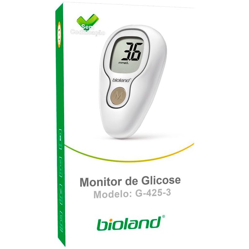 Kit Monitor de Glicose G425-3 com 25 Fitas + 25 Lancetas – Bioland