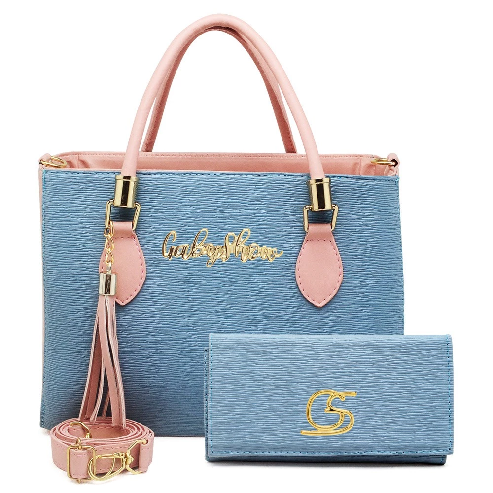 Kit Bolsa Feminina GS Gaby Show Bicolor Transversal Feminina Tradicional Moda Feminina