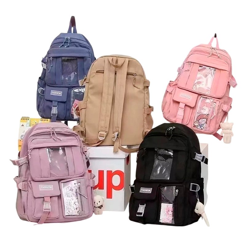 Mochila Feminina Escolar Passeio Coreano Grande Capacidade Sem Chaveiro Impermeável Fang
