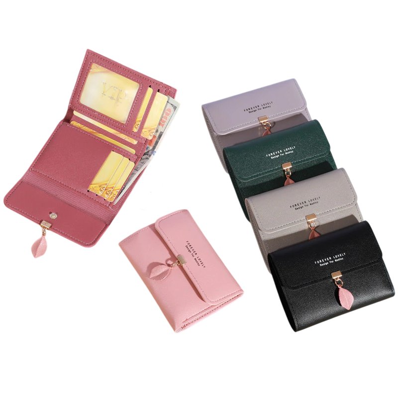 Pequena Carteira Mulher Versão Coreana Porta-Cartões Buckle Coin Purse