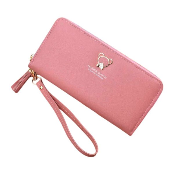 Nova carteira longa feminina coreana porta-moedas bolsa multifuncional portátil para celular para senhora