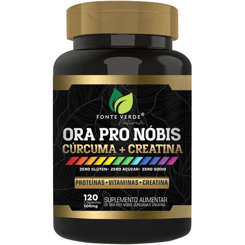 Ora Pro Nobis com Cúrcuma e CREATINA 500 Mg 120 Cápsulas