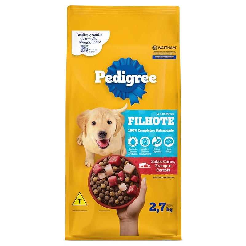 Ração Carne Frango e Cereais Cães Filhotes 2,7 kg PEDIGREE