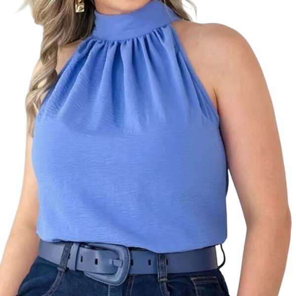 Regata Blusa Gola Alta Franzido Duna