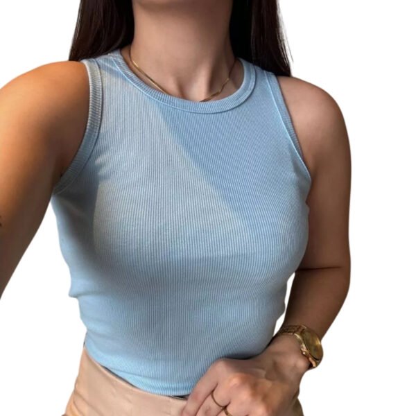 Regata Canelada Basica Feminina Sem Transparencia Blusinha Blusa Ribana