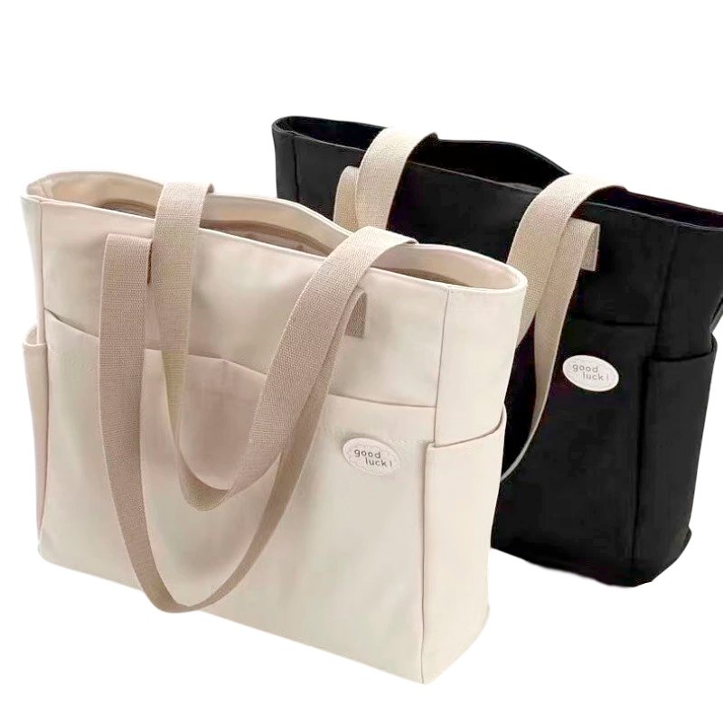 Saco de Lona Grande Capacidade para Compras de Lazer Feminino Classe 2024 Novos Sacos de Livros de Transporte Manual