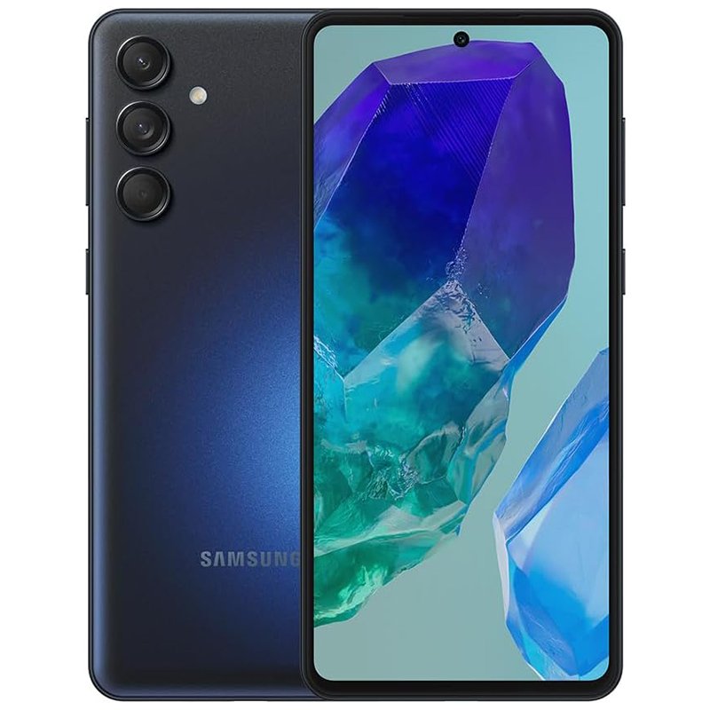 Samsung Galaxy M55 5G, Câmera Tripla Traseira de até 50MP, Selfie de 50MP, Nightography, Apagador de objetos, Tela Super AMOLED + de 6.7″ 120Hz Vision Booster, 256 GB, 8GB de RAM – Azul Escuro
