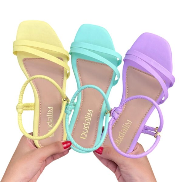 Sandalia Feminina Rasteirinha Regulagem Ajustável Tiras Confortável Flat Cores do Verao