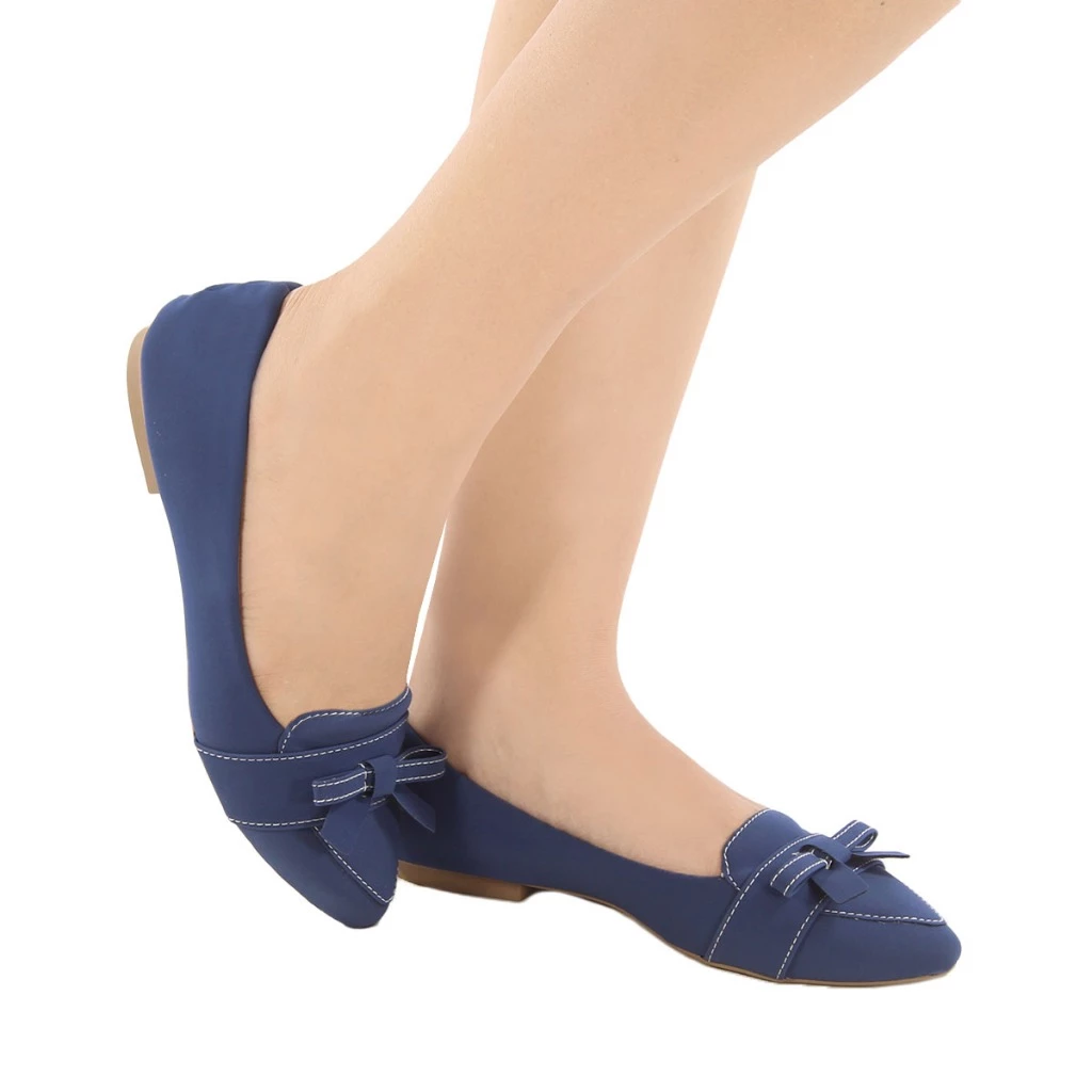 Sapatilha Feminina Mocassim Confortável Com Detalhes Em Laço Elegante