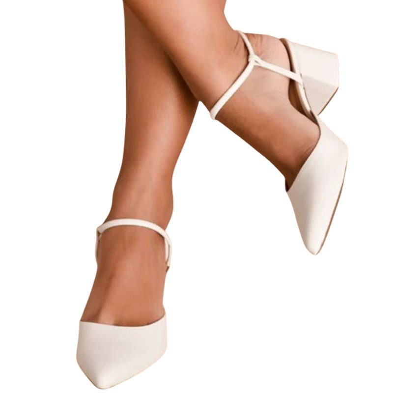 Sapato Feminino Scarpin Sapatilha Bico Fino Traseiro Aberta Salto Luxo Formal Gospel Evangelico