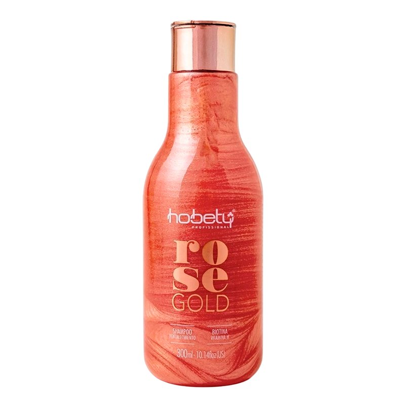 Shampoo Hobety Premium Linha Rose Gold Hidratação Brilho 300ml