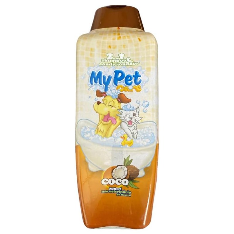 Shampoo e Condicionador para Cachorros, 2 em 1, 700ml My Pet Brasil Coco