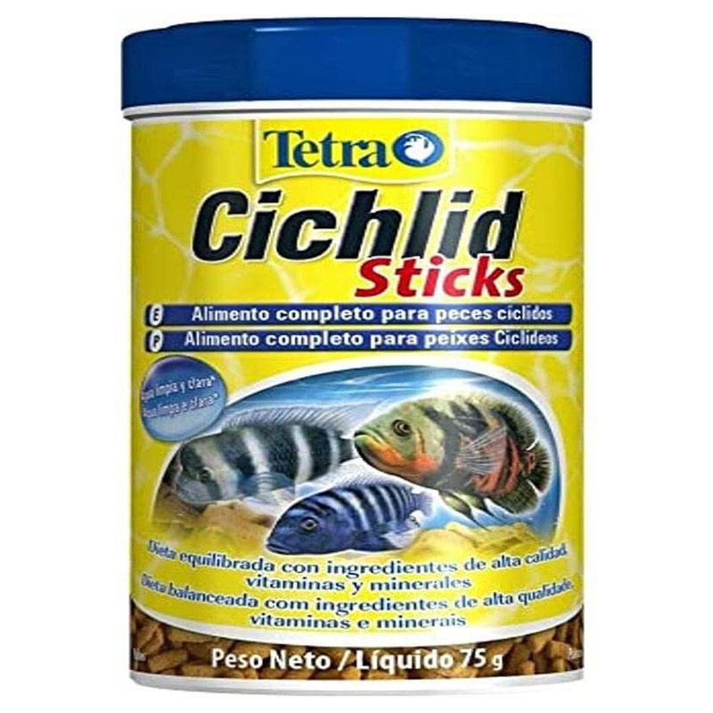 Tetra Cichlid Sticks 75g Tetra Para Todos Os Tipos de Peixe Todas As Fases