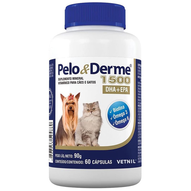 VETNIL Pelo E Derme 1500Mg Dha + Epa 60 Cápsulas Vetnil