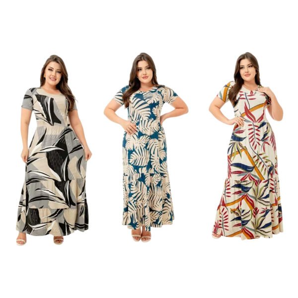 Vestido Longuete Juliana Lindas Estampas Lançamento Moda Evangélica Cristã Brás - Loja Via Brás