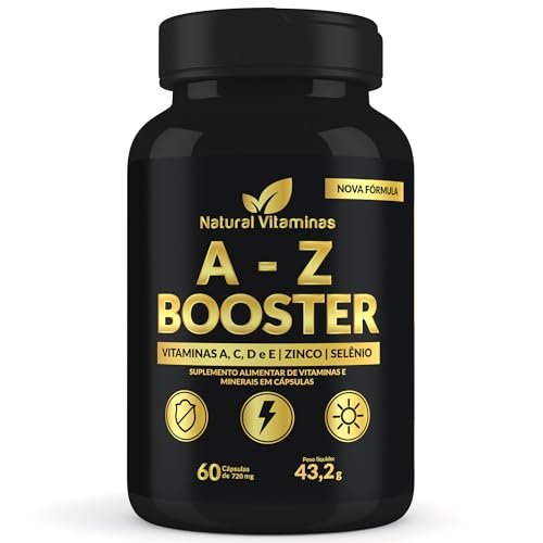 A-Z Booster Multivitamínico Completo para Adultos – 1 Pote com 60 Cápsula de 720mg