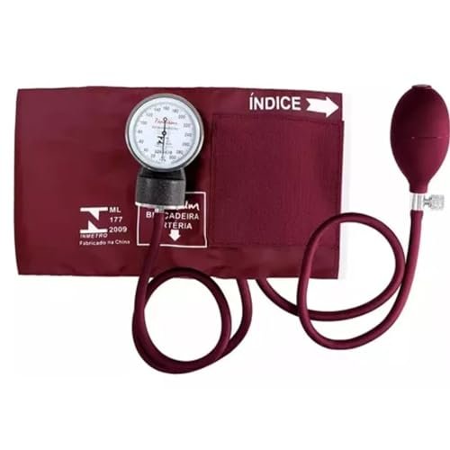 Aparelho De Pressão Arterial Manual Esfigmomanômetro Premium Cor Vinho