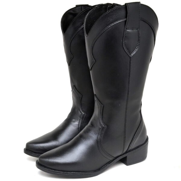 Bota Country Dubuy Feminina Western Cano Medio Preto Fosco 1703FG
