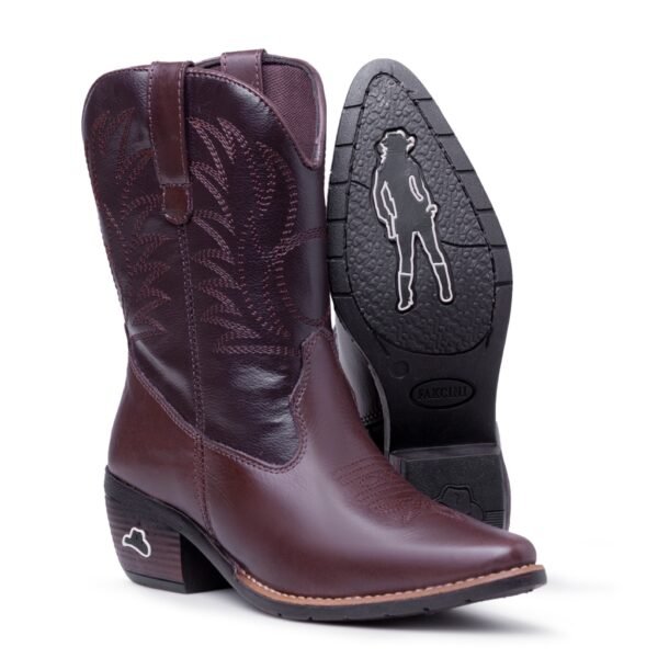 Bota Feminina Western Texana Em Couro Bico Fino Mega Lançamento Impacto Country