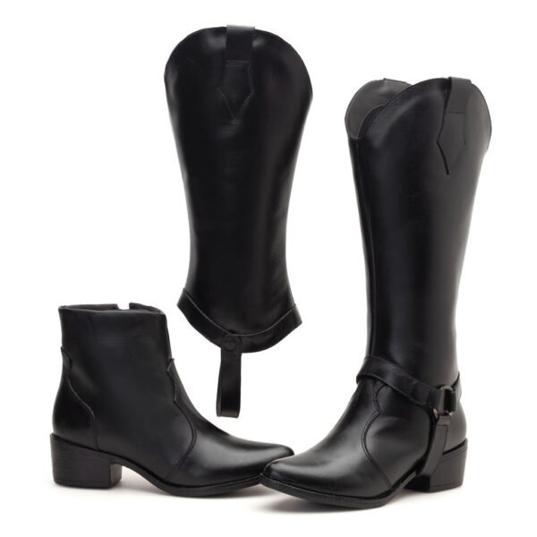 Bota Montaria Cano Longo Couro Legítimo Original 2 Tamanhos Cano Removível Conforto Versatilidade Envio Imediato