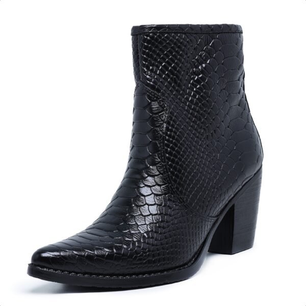 Bota Texana Feminina Bico Fino Country Cano Curto Couro Legitimo