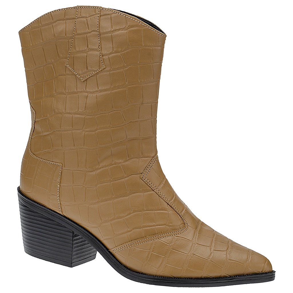 Bota Texana Feminina Western Salto Medio Cano Baixo Estilo Country