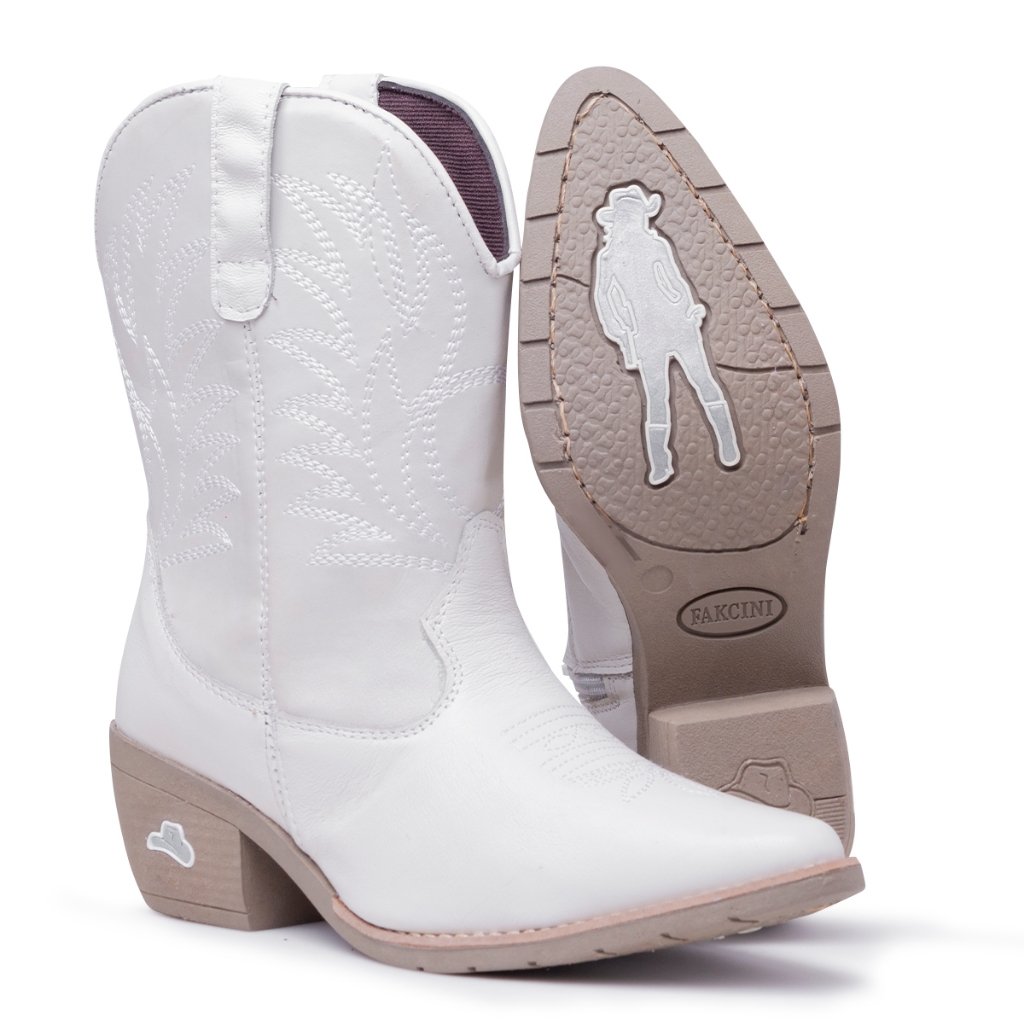 Bota Western Feminina Texana Country Em Couro Linda Super Lançamento Impacto Country