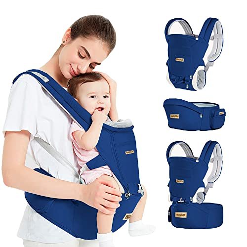 Brastoy Mochilas Canguru Portador Ergonômico Carregador De Bebê 3 Em 1 (Azul)